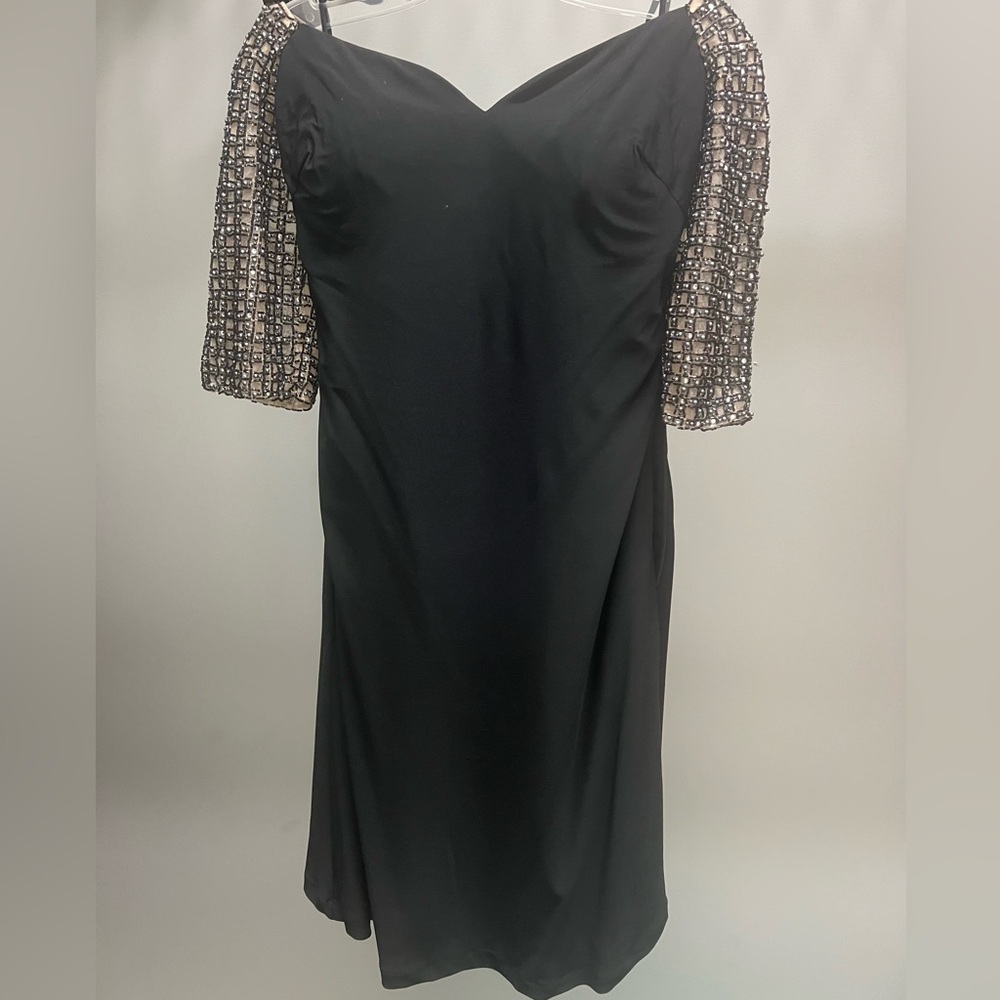 Alyce Paris Black Beaded Evening Dress Size 10